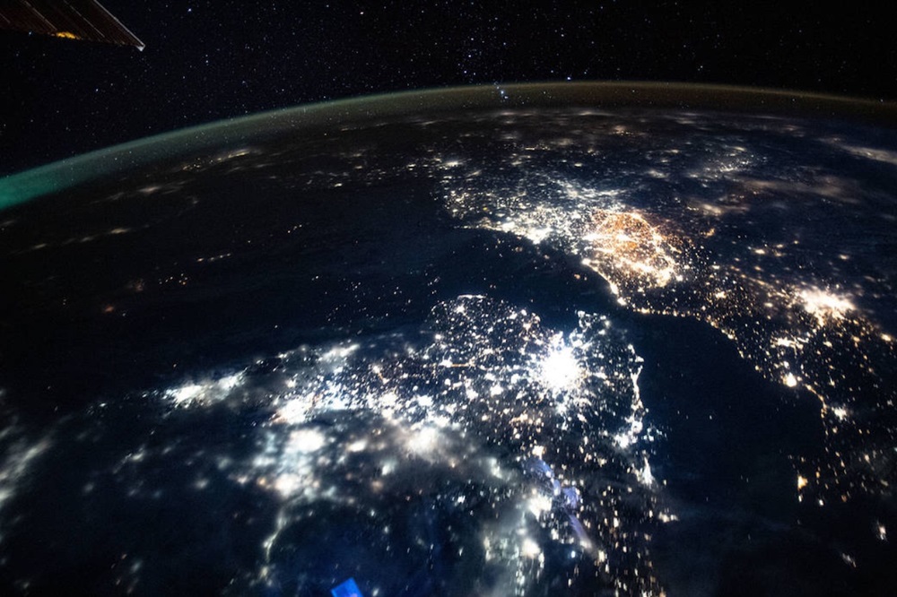 The city lights of England, the Netherlands, Belgium and France, as seen from the International Space Station on September 15, 2021.