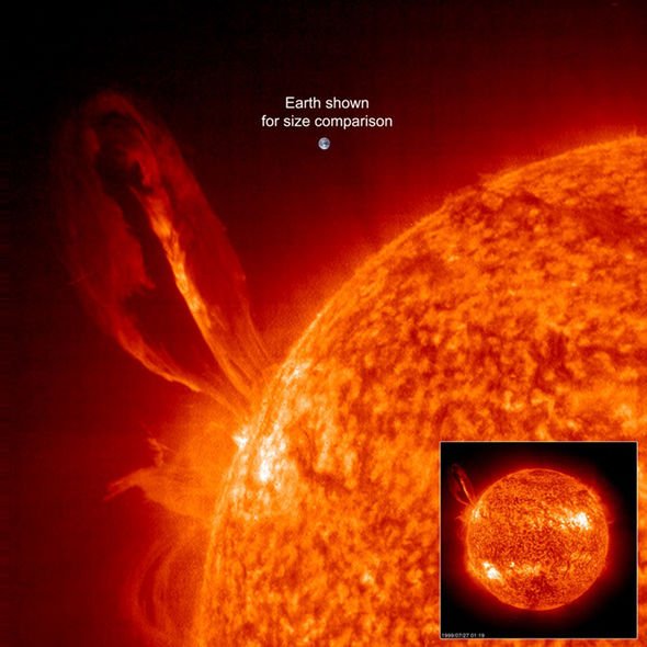 A moderate solar flare erupts on the sun July 8, 2014 NASA's Solar Dynamics Observatory. Credit: NASA/SDO