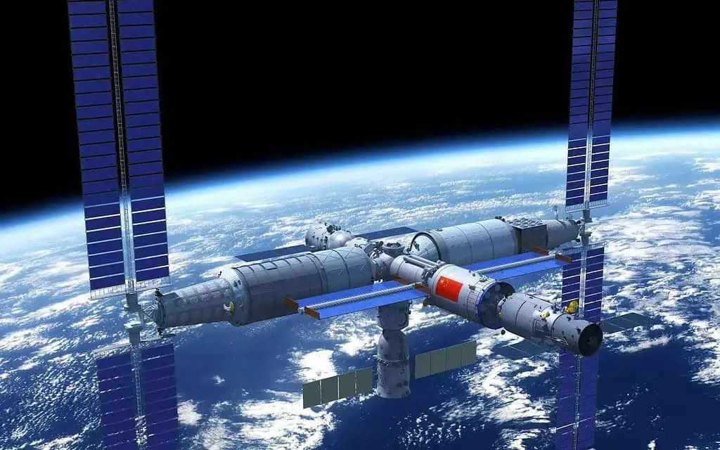 Digital illustration of Tiangong. Credit: China Manned Space Engineering Office.