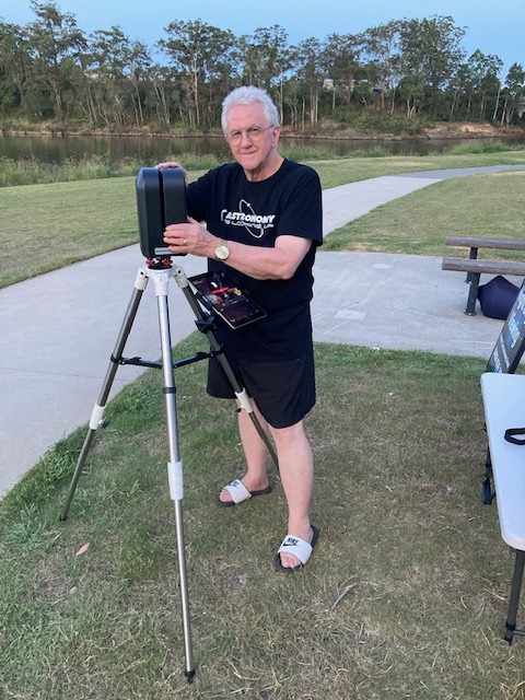 Dave setting up the Seestar for another big public viewing night December 6 December 2025